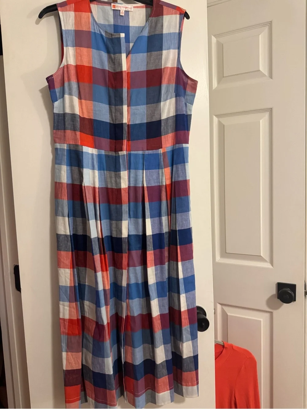 Jude Connally Girls Sleeveless Plaid Maxi Dress - Blue & Red